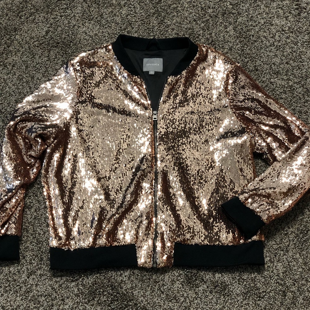 Lovesick Bomber Jacket in Rose Gold